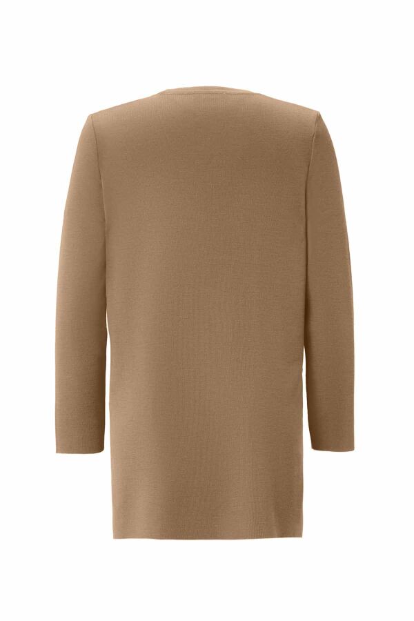 Long Sleeve Basic Camel Knit Tunic - 2