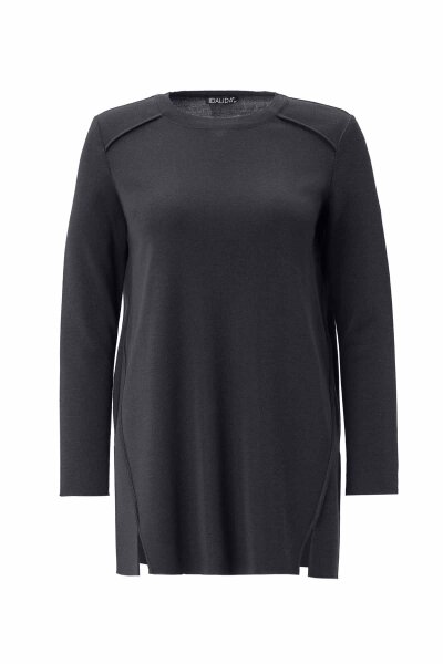 Long Sleeve Basic Dark Grey Knit Tunic - MISS DALIDA