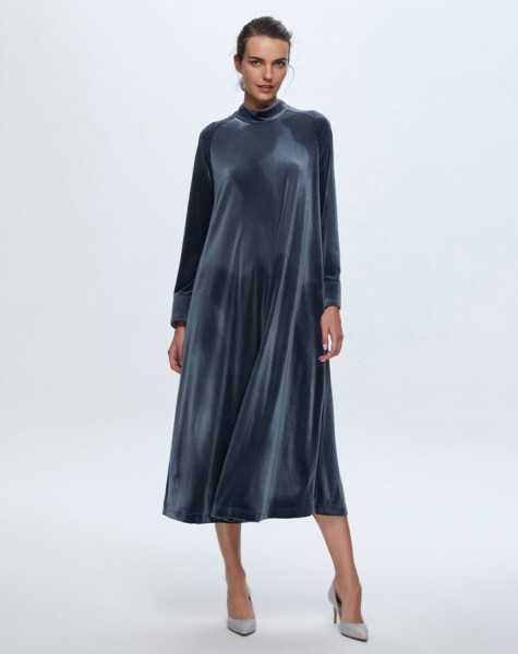 T24K-4003 Long Velvet Dress - 11