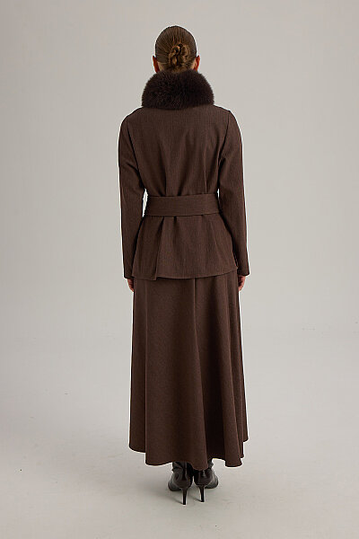  Minimal Kesim Denim Ceket Kahve - 7