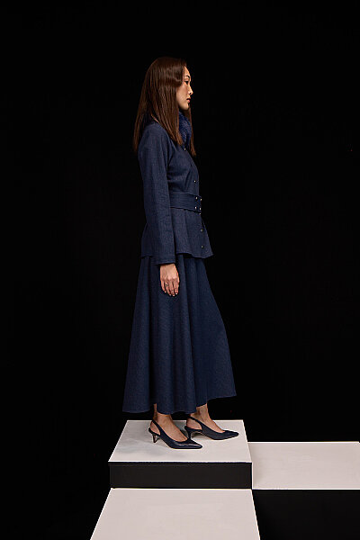  Minimal Kesim Denim Ceket Lacivert - 7