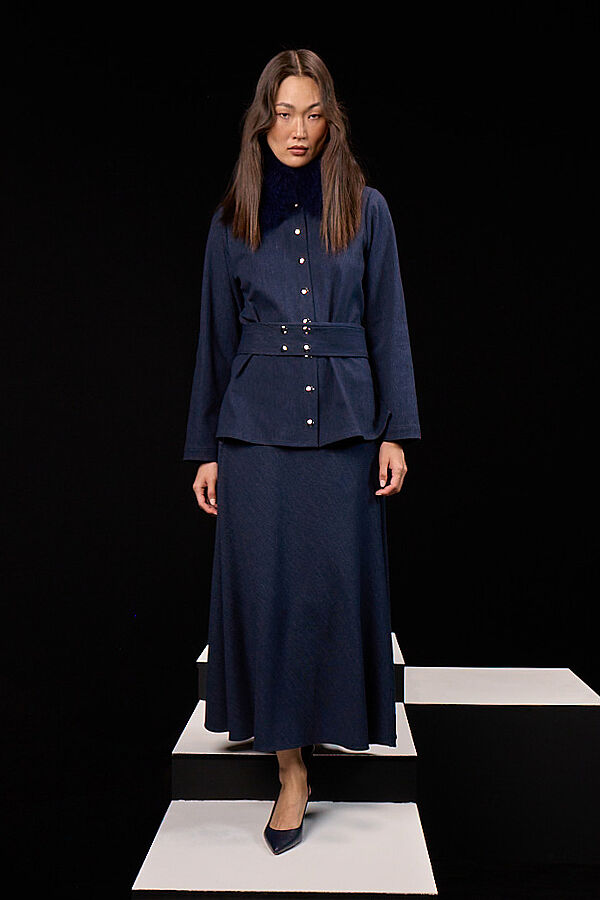  Minimal Kesim Denim Ceket Lacivert - 4
