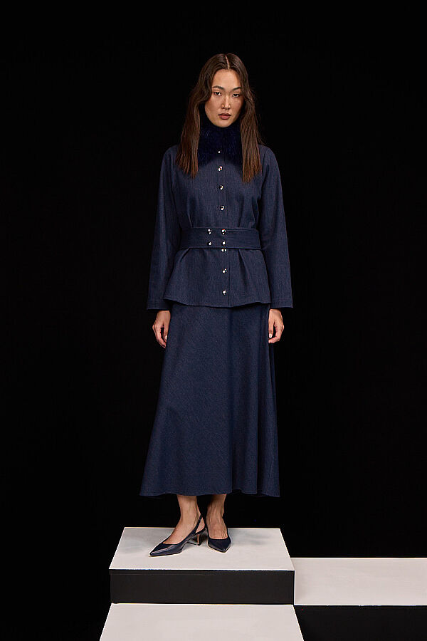  Minimal Kesim Denim Ceket Lacivert - 2