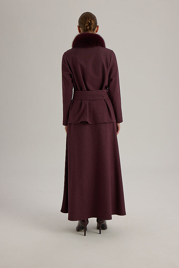  Minimal Kesim Denim Ceket Bordo - 6