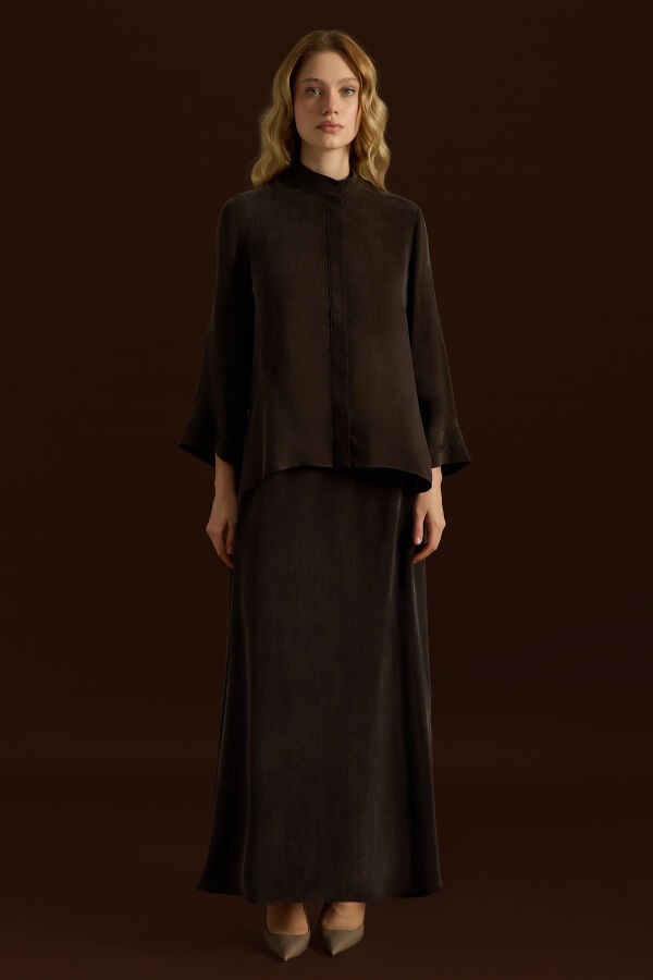 Cupro Skirt with Embroidery Details - 1