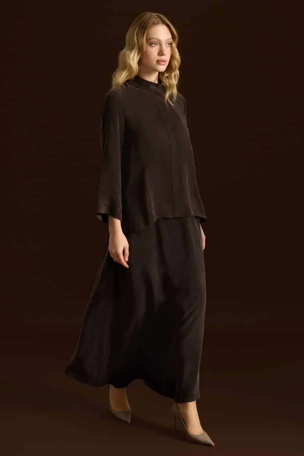 Cupro Skirt with Embroidery Details - 2