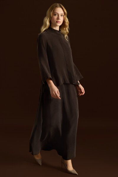 Cupro Skirt with Embroidery Details - 3