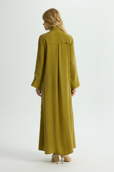 Nakış Detaylı Cupro Kap Amber - 5