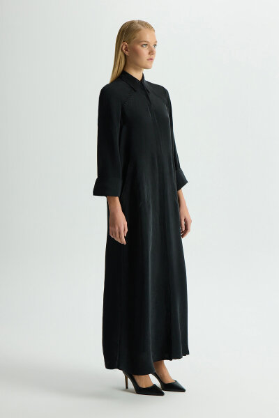 Nakış Detaylı Cupro Kap Siyah - 2