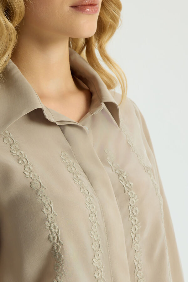 Cupro Shirt with Embroidery Details - 2
