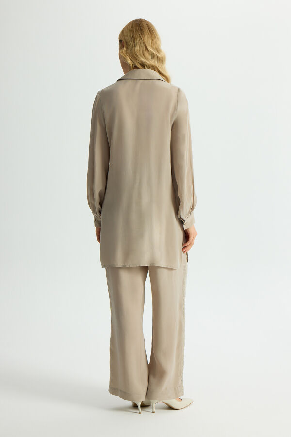 Cupro Shirt with Embroidery Details - 3