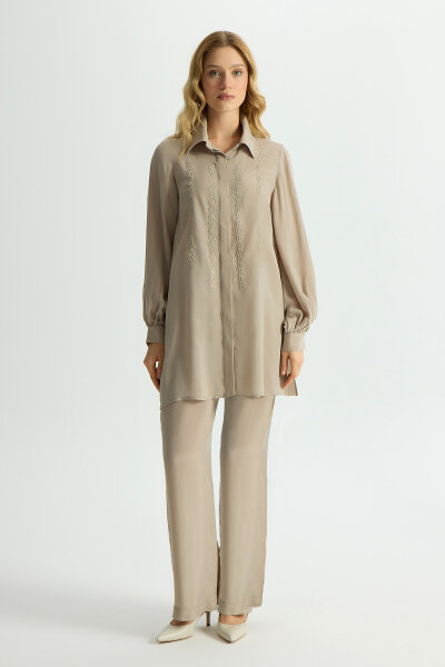 Cupro Shirt with Embroidery Details - 4