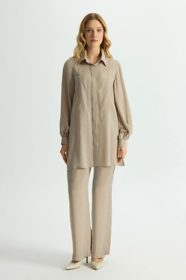 Cupro Shirt with Embroidery Details - 4