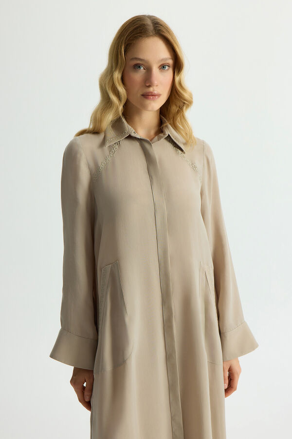 Nakış Detaylı Cupro Kap Stone - 3