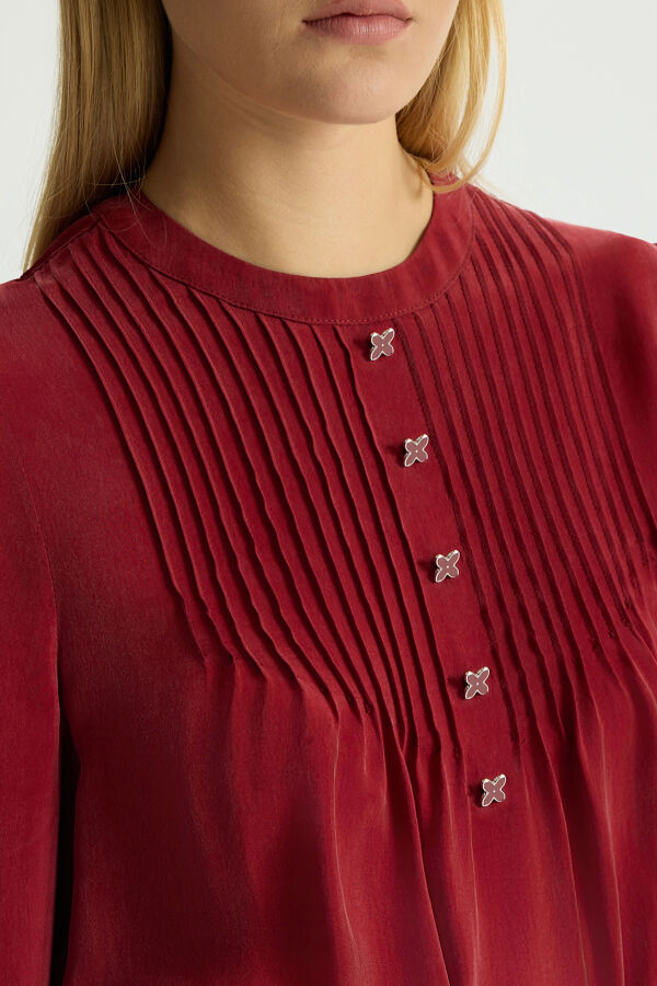 Cupro Tunic with Front Accessory - 3