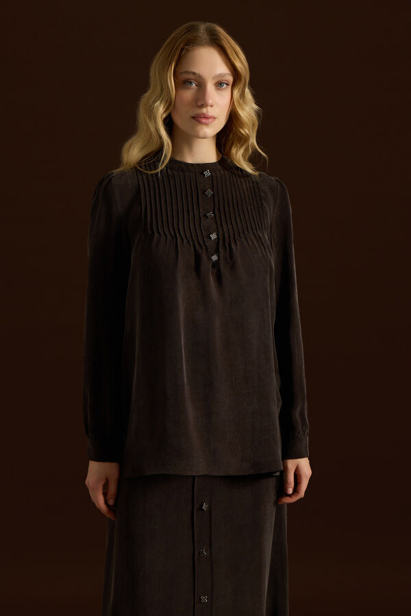 Cupro Tunic with Front Accessory - 1