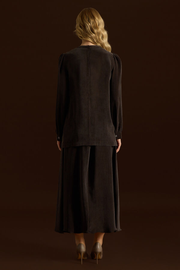 Cupro Tunic with Front Accessory - 2