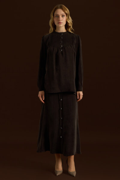 Cupro Tunic with Front Accessory - 3