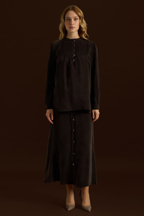 Cupro Tunic with Front Accessory - 3