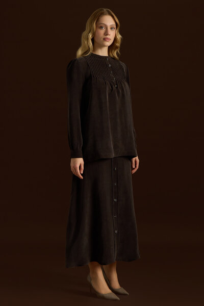 Cupro Tunic with Front Accessory - 4