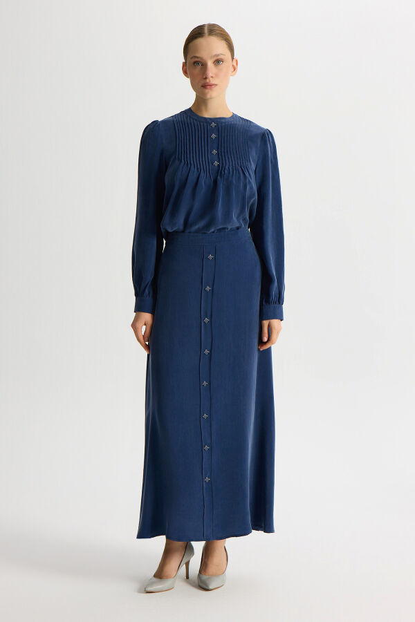 Cupro Tunic with Front Accessory - 2