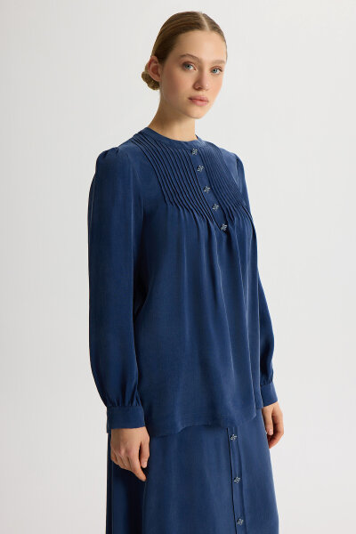 Cupro Tunic with Front Accessory - MISS DALIDA