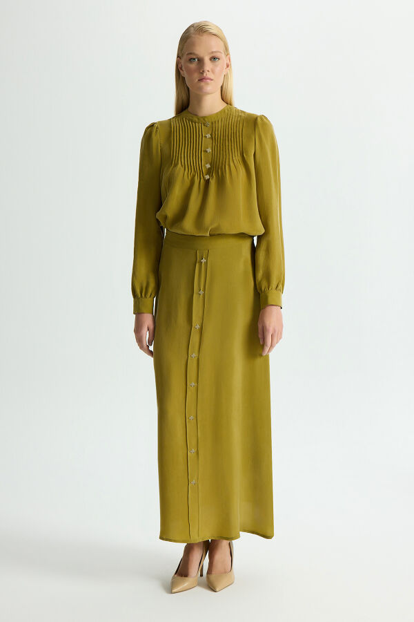 Cupro Tunic with Front Accessory - 2