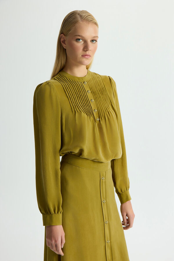 Cupro Tunic with Front Accessory - 3