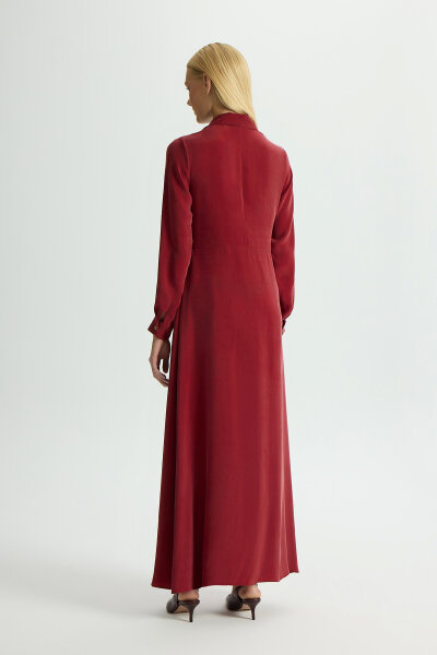 Cupro Dress with Front Tie Detail - 3