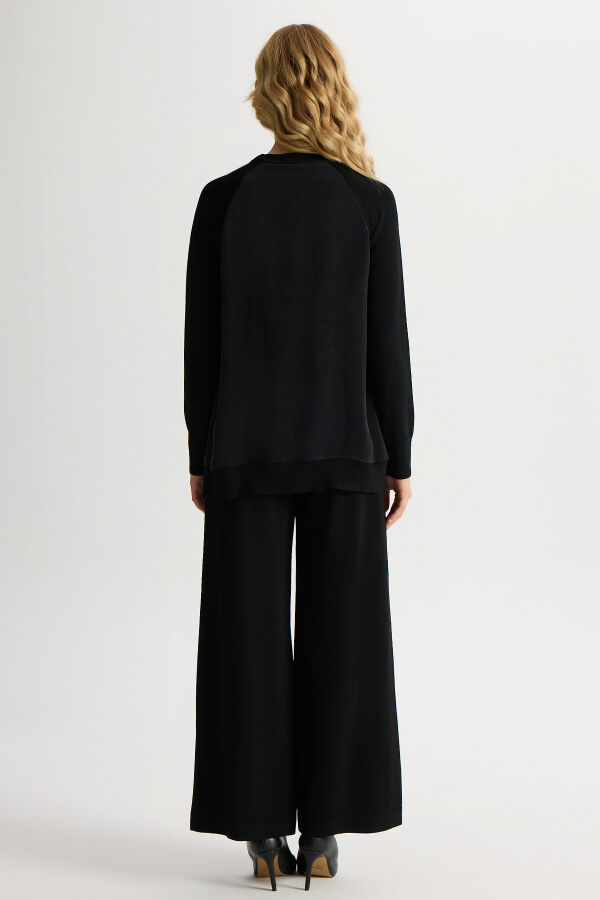 Ön Kısmı Cupro Tunik Siyah - 2