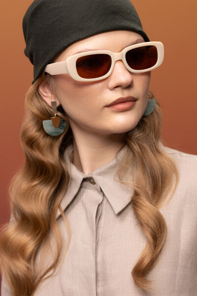 Önü Cepli Basic Keten Elbise Stone - 3