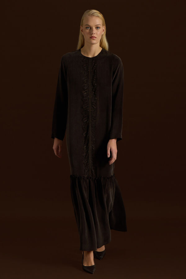 Cupro Dress with Lace Front - 2