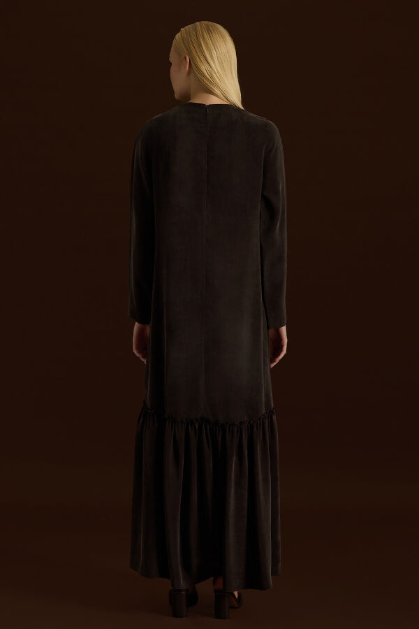 Cupro Dress with Lace Front - 4