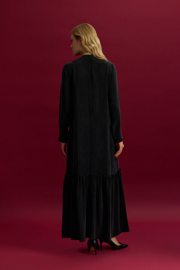 Cupro Dress with Lace Front - 3