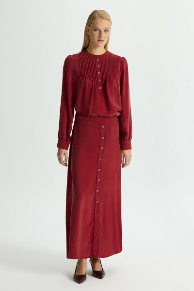 Cupro Skirt with Buttons on the Front 