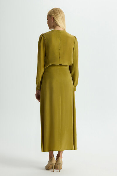 Cupro Skirt with Buttons on the Front - MISS DALIDA (1)