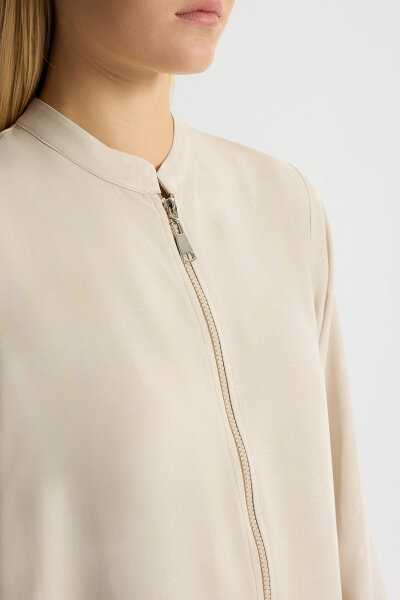 Önü Fermuarlı Jakarlı Kap Stone - 3