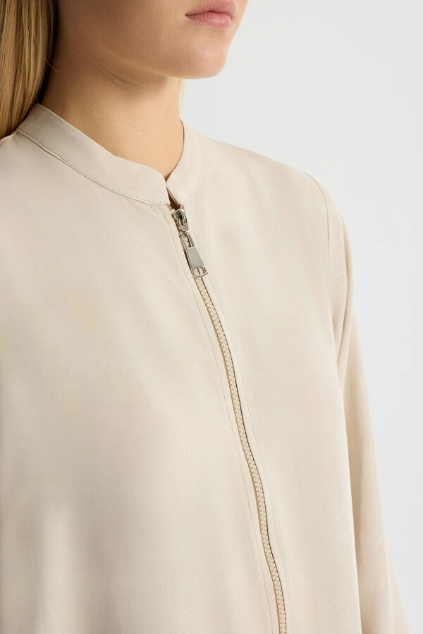 Önü Fermuarlı Jakarlı Kap Stone - 3