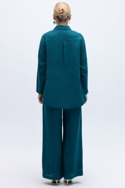 Önü Nervürlü Keten Gömlek North Sea - 3