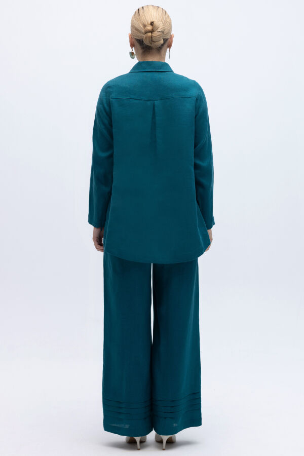 Önü Nervürlü Keten Gömlek North Sea - 3