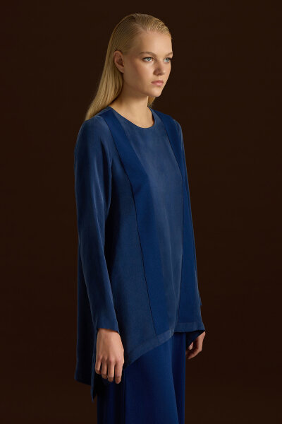 Cupro Tunic with Knitted Tikkat Front 