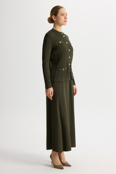 Plain Color Knitwear Skirt with Knitting Technique - MISS DALIDA (1)