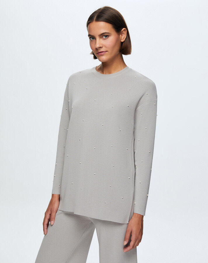 T24K-6025 Basic Tunic with Pearls on the Front - 4
