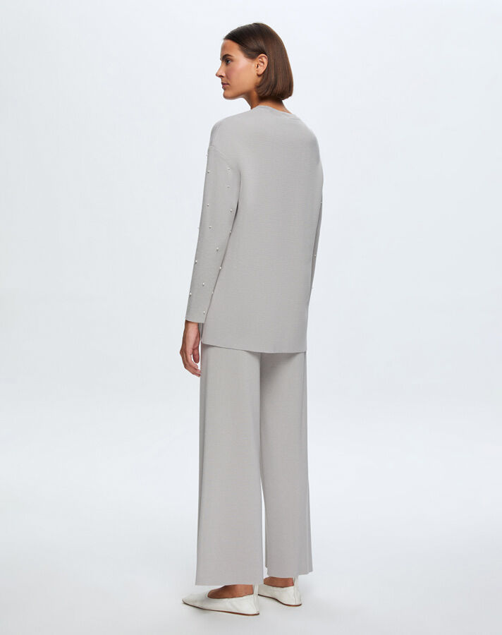 T24K-6025 Basic Tunic with Pearls on the Front - 6