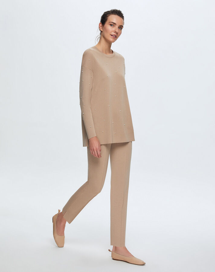 T24K-6025 Basic Tunic with Pearls on the Front - 2