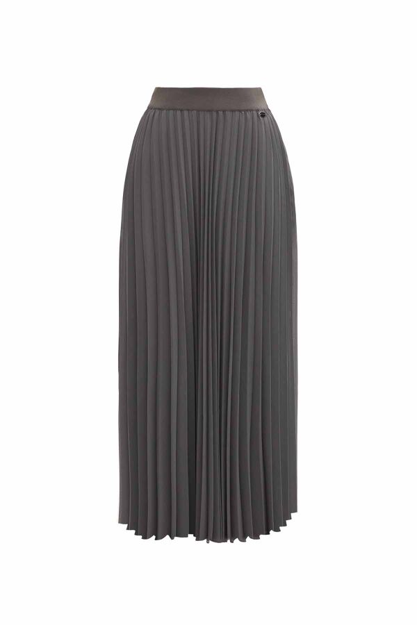 Plain Color Pleated Chiffon Skirt - 1