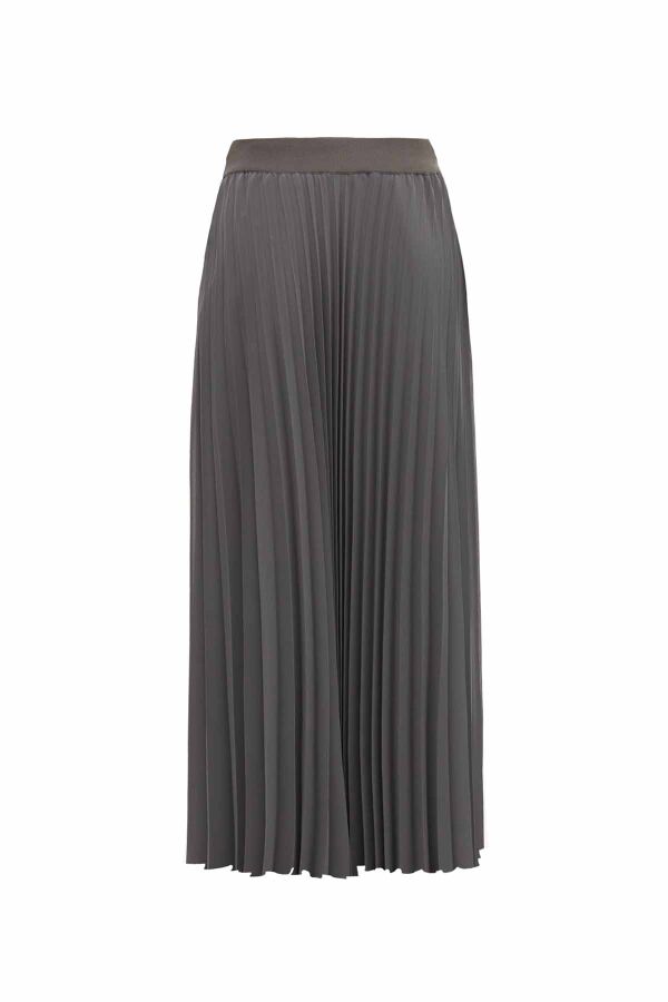 Plain Color Pleated Chiffon Skirt - 2