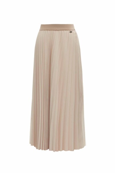 Plain Color Pleated Chiffon Skirt - 3