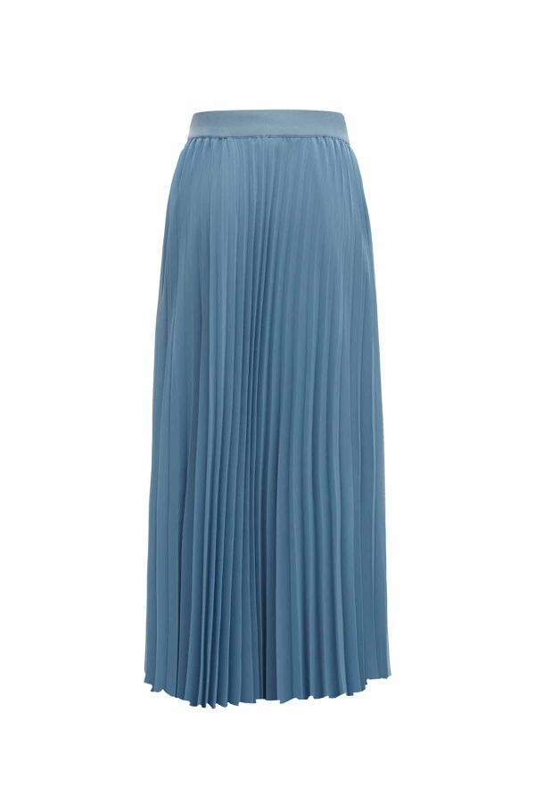 Plain Color Pleated Chiffon Skirt - 5