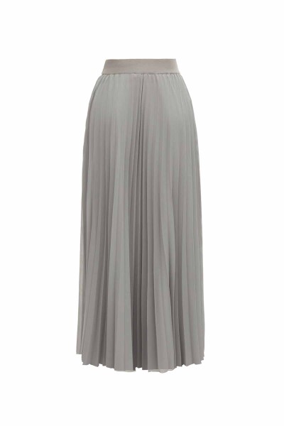 Plain Color Pleated Chiffon Skirt - 7